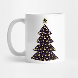 Merry Christmas Leopard Tree Emoji  X-mas Holiday Mug